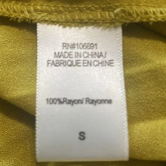 Young Fabulous & Broke Frida Smocked Yellow Faux wrap Maxi Dress size Small - Picture 8 of 9